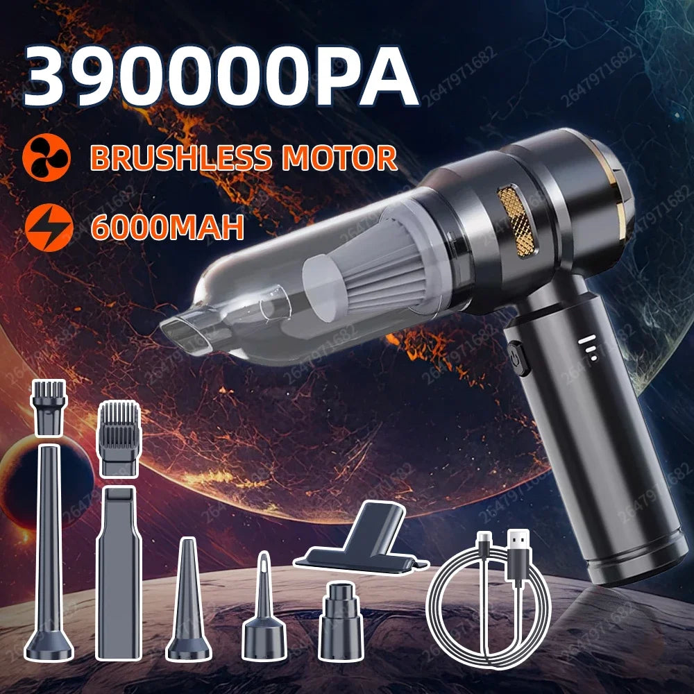 Aspiradora Portátil Inalámbrica 39000PA – Limpieza Potente para Auto y Hogar