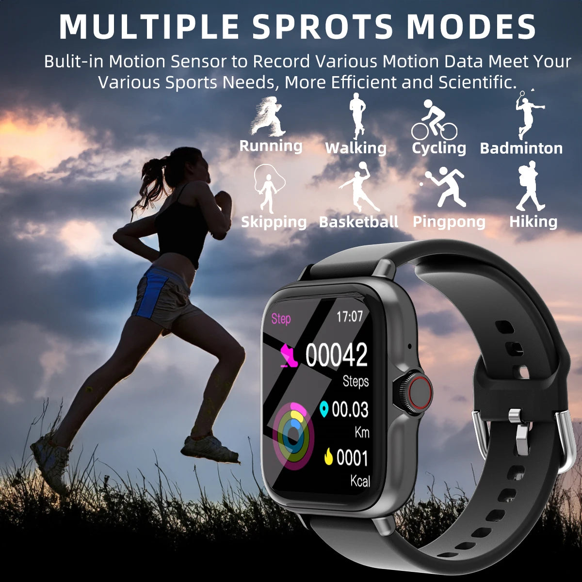 Smartwatch Deportivo Resistente al Agua – Llamadas, Mensajes y Monitoreo de Salud