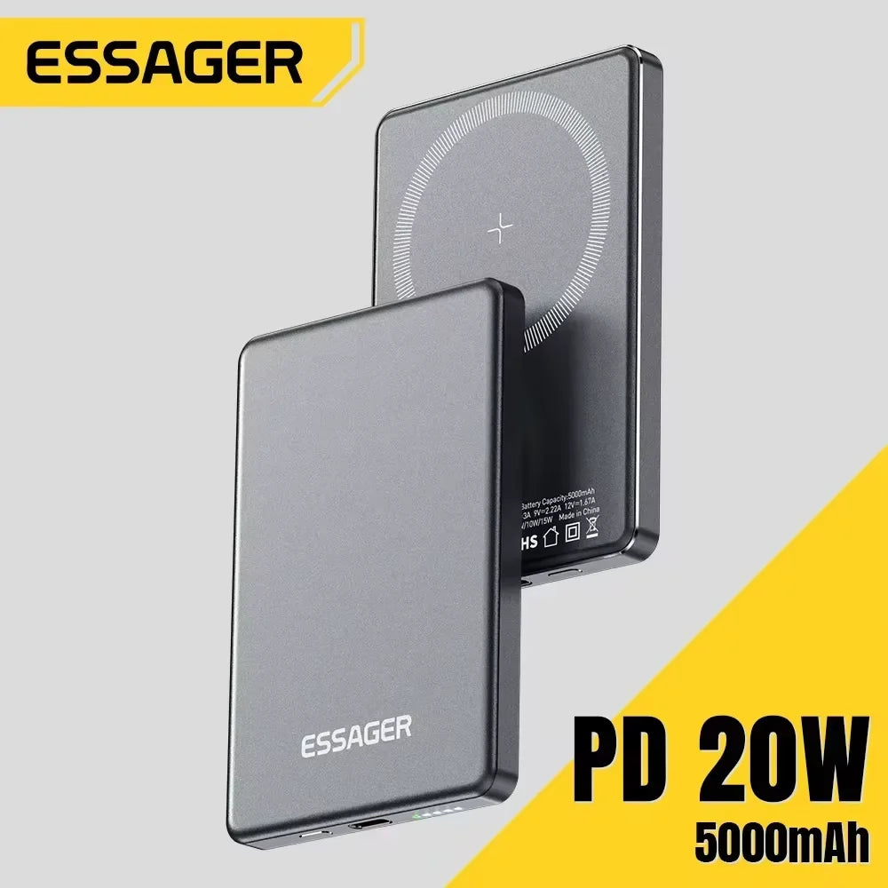 Power Bank Magnético 5000mAh – Carga Inalámbrica Rápida para iPhone