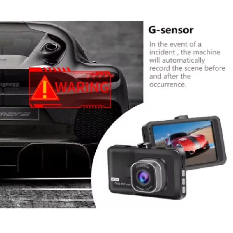 Cámara para Auto Dashcam HD con Visión Nocturna – Seguridad 24/7 Delantera y Trasera