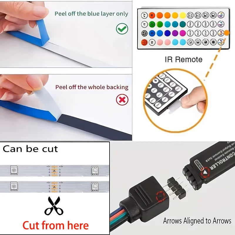 👉 Luces LED RGB Inteligentes con App y Control – Iluminación Gamer para Cuarto, TV y Decoración