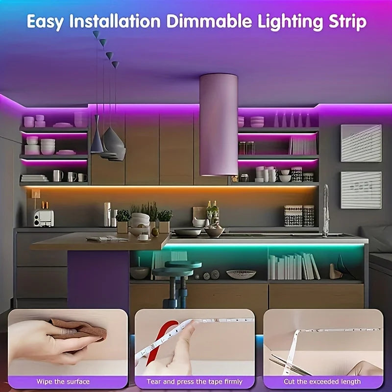 👉 Luces LED RGB Inteligentes con App y Control – Iluminación Gamer para Cuarto, TV y Decoración
