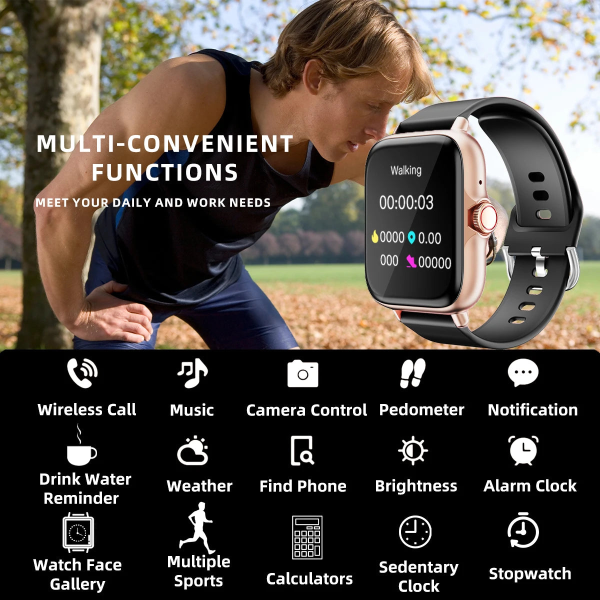 Smartwatch Deportivo Resistente al Agua – Llamadas, Mensajes y Monitoreo de Salud