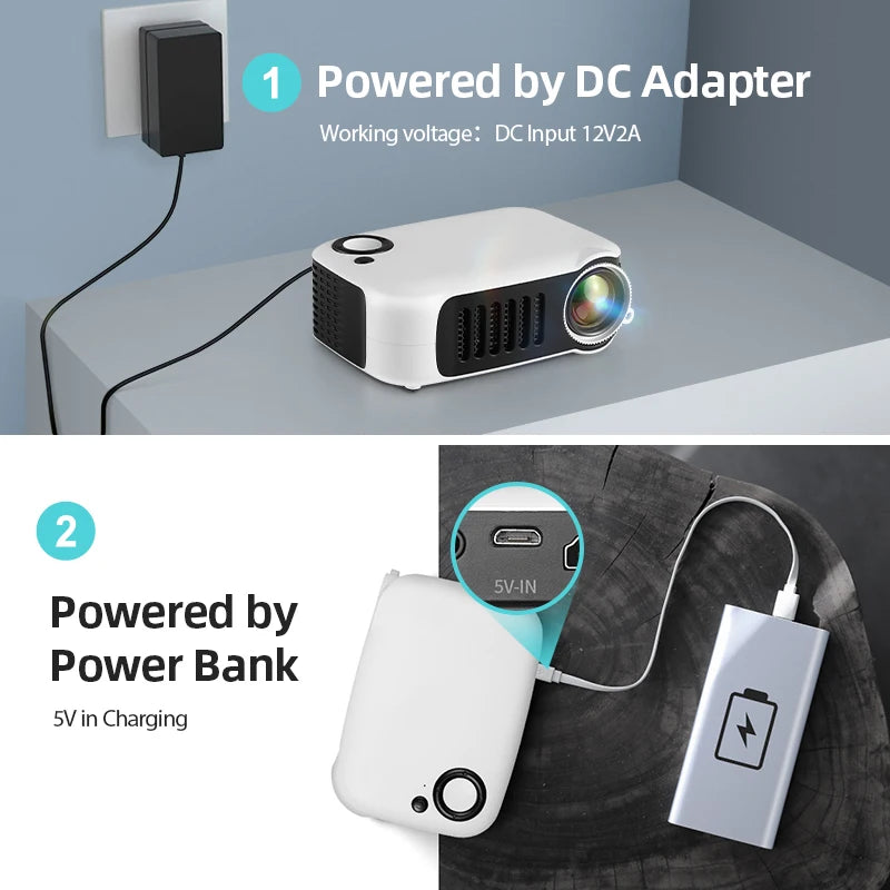 Mini Proyector Portátil HD 1080P – Convierte tu Casa en Cine en Segundos 🎬