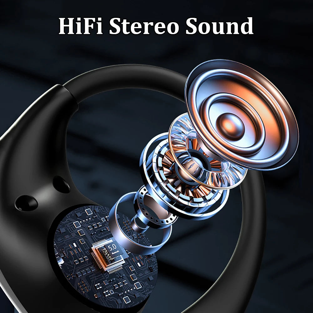 Audífonos Bluetooth Deportivos 5.4 – Ajuste Seguro y Sonido HD
